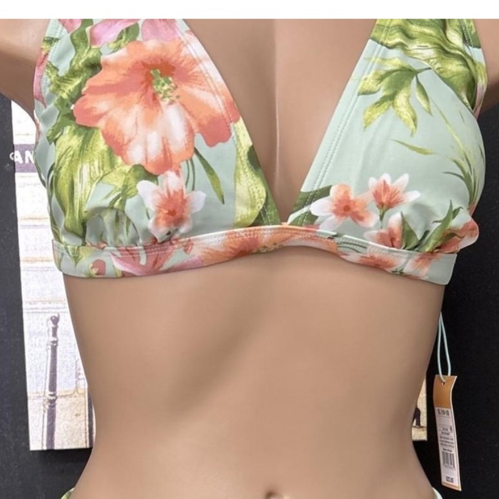 Shade & Shore Floral Bikini Top - Green and Orange new size s - Picture 10 of 10